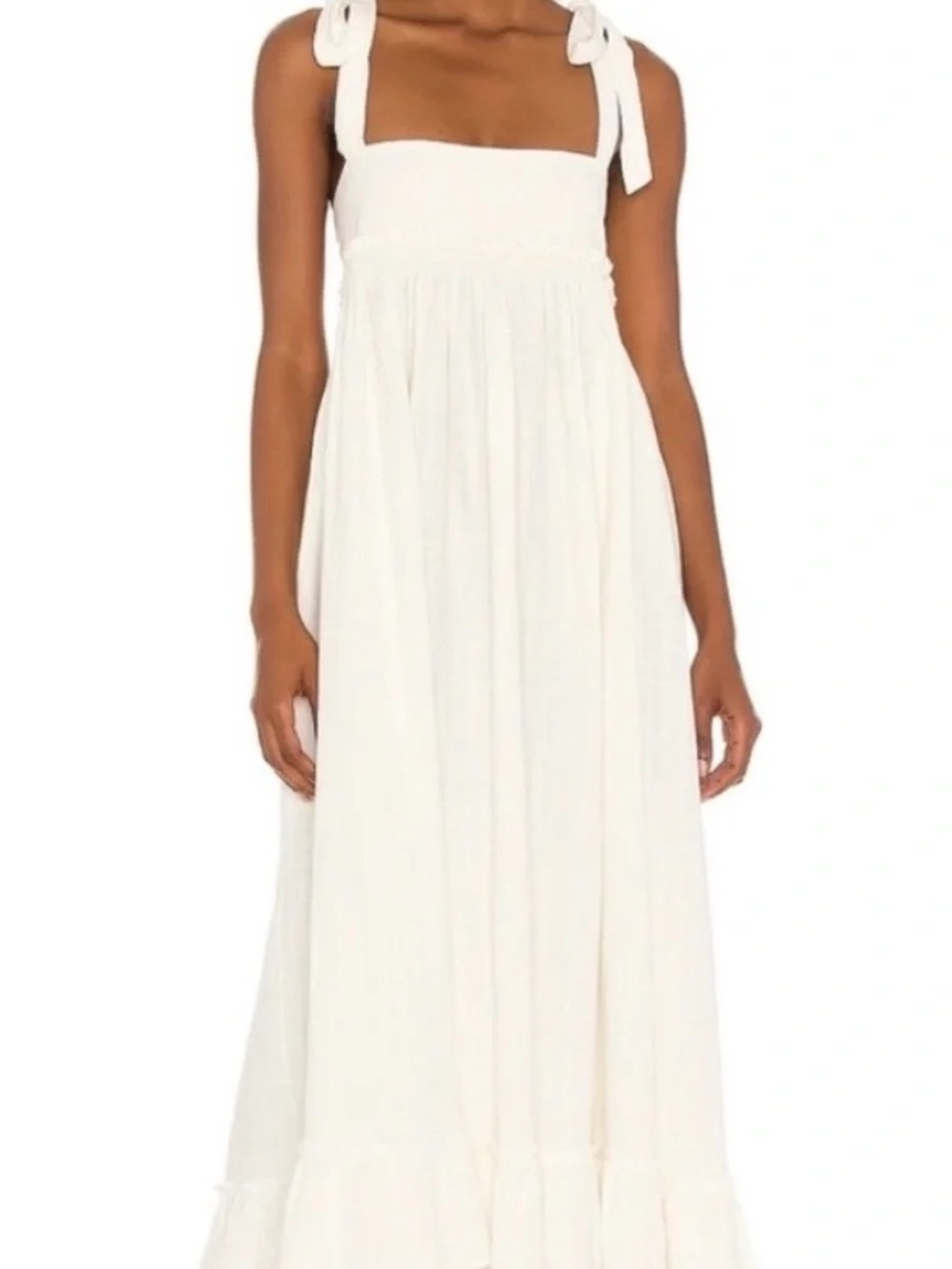 Free People Gretchen Convertible Pinafore Maxi Dress in Gardenia - Picture 3 of 7